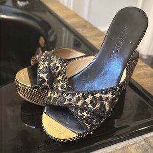 Jimmy Choo Black and Gold Women's Shoes